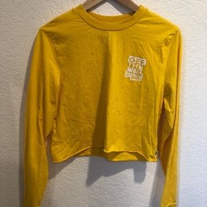 Vans Yellow Long Sleeve Crop Top